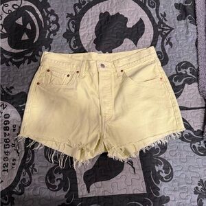 Levi's Light Yellow Jean Shorts